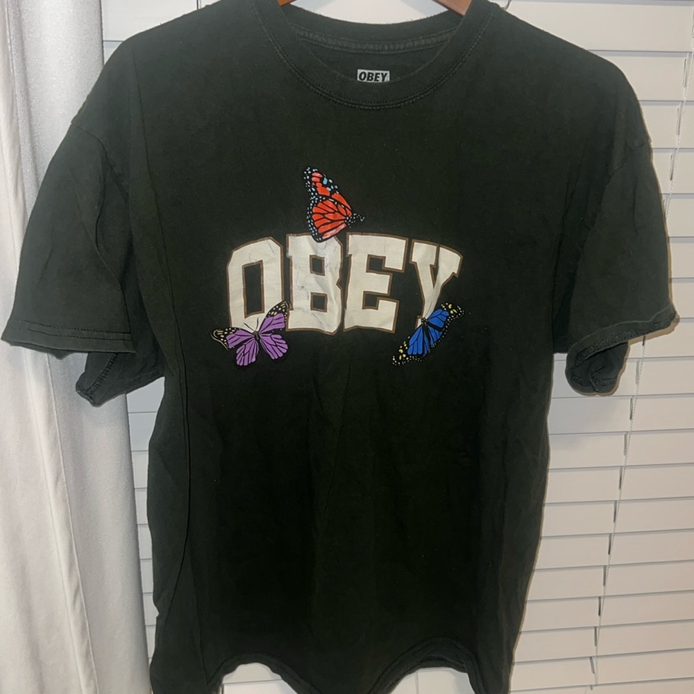 Pine green obey shirt XL